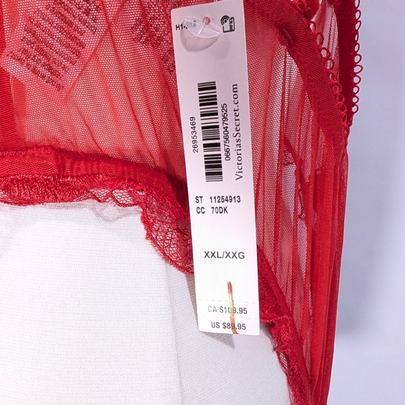 Victoria's Secret Sheer Red Teddy Women Plus Size Lingerie XXL New Bodysuit VS - Picture 10 of 11